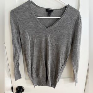 J. Crew Women’s Wool Light Gray V-Neck Sweater